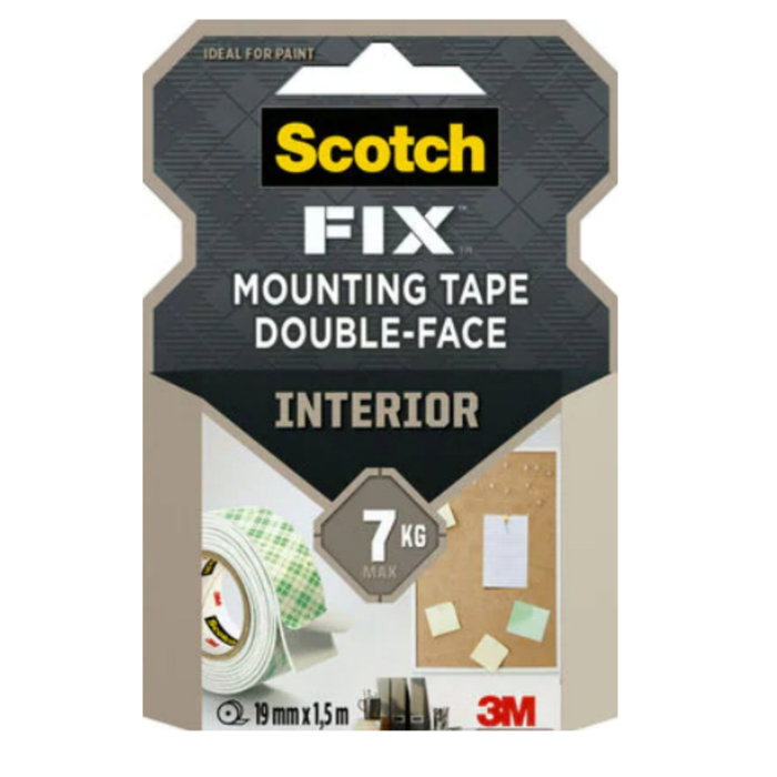 Scotch Ruban de montage double face Scotch FIX blanc 19 mm x 1,5 m Scotch Ruban de montage double face Scotch FIX blanc 19 mm x 1,5 m