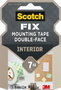 Scotch Ruban de montage double face Scotch FIX blanc 19 mm x 1,5 m