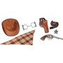 Gonher - Set Vaquero avec Revolver 8 Coups, Sombrero, Cartouchière, Ceinture, Menottes, Étoile de Sheriff et Foulard