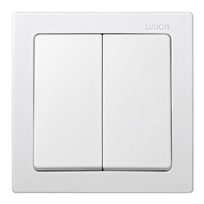Simon Interrupteur double en surface Simon73 Loft blanc Simon Interrupteur double en surface Simon73 Loft blanc