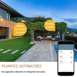 Konyks Prise Extérieure Connectée Pluviose FR, IP55, WiFi et Bluetooth, Compatible Alexa et Google Home, Blanc