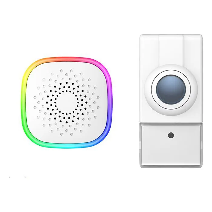 Kyf Carillon sans fil USB KYF avec flash LED multicolore et bouton sonnette sans fil 60 mélodies portée 300 m Kyf Carillon sans fil USB KYF avec flash LED multicolore et bouton sonnette sans fil 60 mélodies portée 300 m