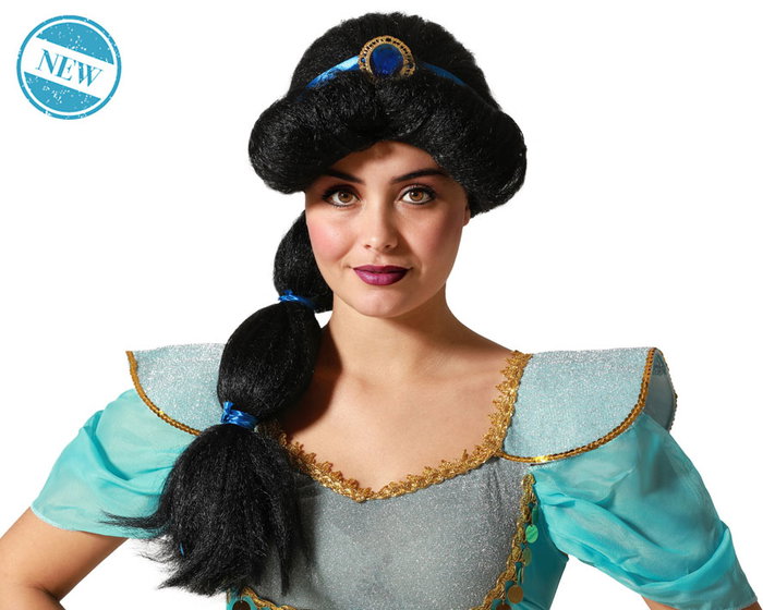 Peluca Princesa Arabe Noir Diadema Perruque Deguisement Fantasie 180 g Peluca Princesa Arabe Noir Diadema Perruque Deguisement Fantasie 180 g