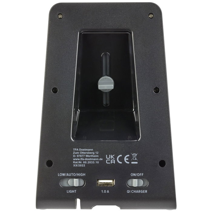 Tfa ICON Charge 60.2033.10 Réveil numérique Anthracite avec chargeur