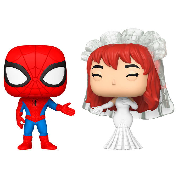 Funko Pop! Marvel Spider-Man et MJ en tenue de mariage (Pack de 2)