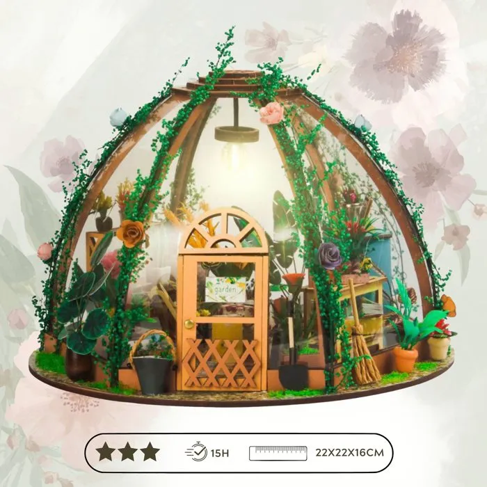 Green Nook - Kit DIY à construire Maquette 3D Serre Livre - Jolie Pergola - 22 x 22 x letter cm