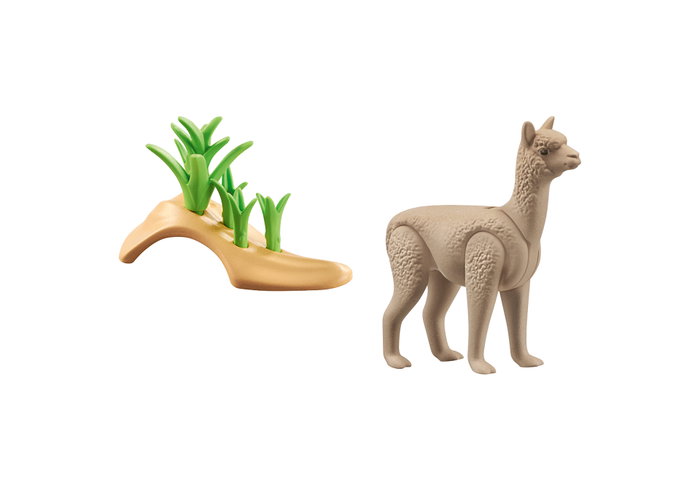Playmobil WILTOPIA Alpaca avec accessoires et carte à collectionner, jouet écologique