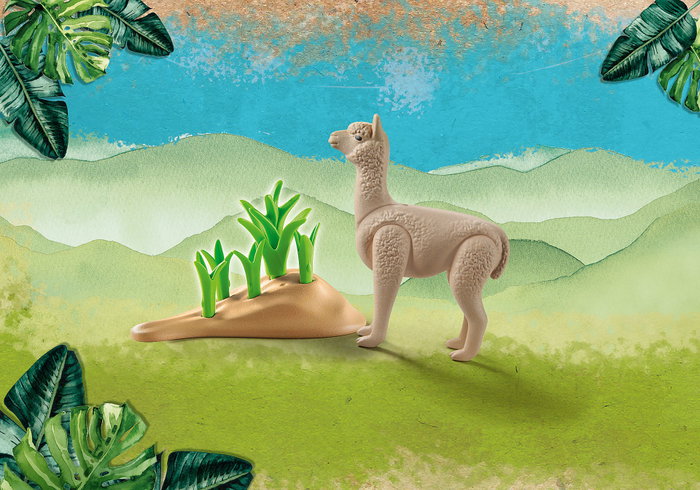 Playmobil WILTOPIA Alpaca avec accessoires et carte à collectionner, jouet écologique