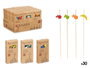 Kinvara Lot de 30 Brochettes Alimentaires Assorties en Bambou 8.5x16x2.5 cm (Set de 48)