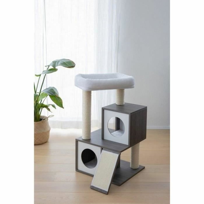Kerbl Arbre à chat Flair Blanc et gris en Sisal