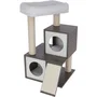 Kerbl - Arbre à chat Flair pour chats - 86 cm - Niches et corbeille - Housse lavable - Blanc et gris - 48 x 44 x 86 cm