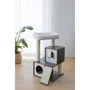 Kerbl - Arbre à chat Flair pour chats - 86 cm - Niches et corbeille - Housse lavable - Blanc et gris - 48 x 44 x 86 cm