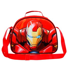 Karactermania Sac portatif repas 3D Iron Man Marvel - 20,5x26x10cm avec fermeture éclair, design en relief et bretelle réglable 120cm