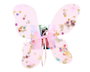 Ailes de Fée Roses 40x41 cm avec Étoiles Multicolores Brillantes - Accessoire Déguisement pour Enfant en Polyester
