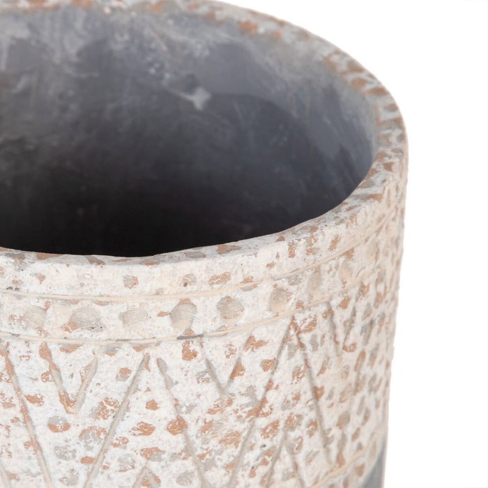 BigBuy Garden Cache-pot Gris Ciment 18 x 18 x 18,5 cm