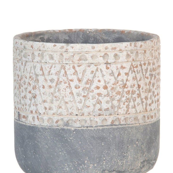 BigBuy Garden Cache-pot Gris Ciment 18 x 18 x 18,5 cm