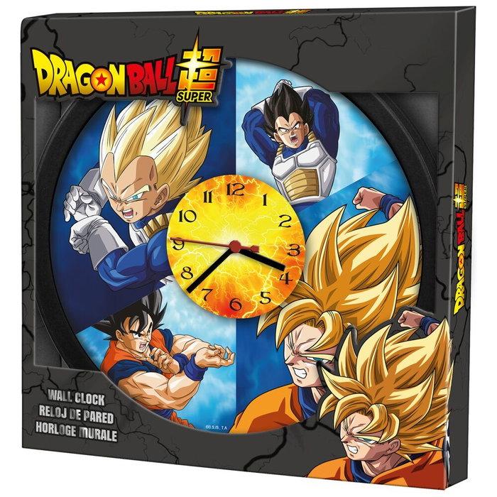 KIDS LICENSING - Horloge murale Dragon Ball Super - Cadran 25x25 cm - Décoration officielle