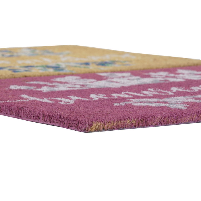 Paillasson DKD Home Decor Gris Rose Marron Caoutchouc Blanc 2 Unités Fibres de coco (60 x 40 x 1,5 cm)