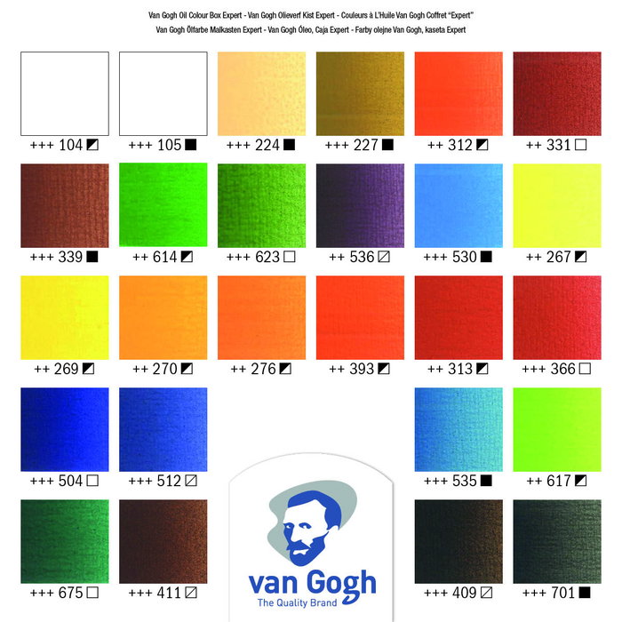 Van Gogh Set Expert de peintures à l'huile avec boîte en bois, 26 couleurs et accessoires Van Gogh Set Expert de peintures à l'huile avec boîte en bois, 26 couleurs et accessoires