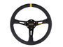 Momo Volant Racing MOD. 08 Cuir Noir et Rayons Bleus 330 mm