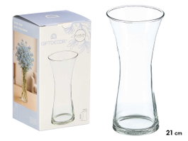 GIFTDECOR Vase en verre étroit à bouche large 21cm