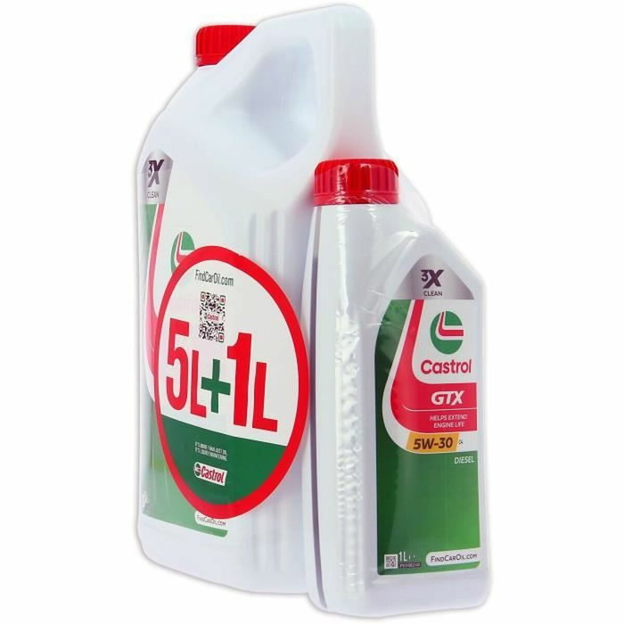 Castrol GTX Huile Moteur 5W-30 C4 6L (5L+1L)