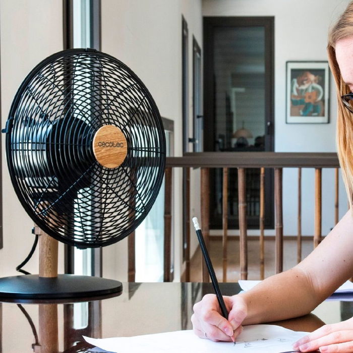 Ventilateur de Bureau Cecotec EnergySilence 600 WoodDesk Noir 40 W Ventilateur de Bureau Cecotec EnergySilence 600 WoodDesk Noir 40 W