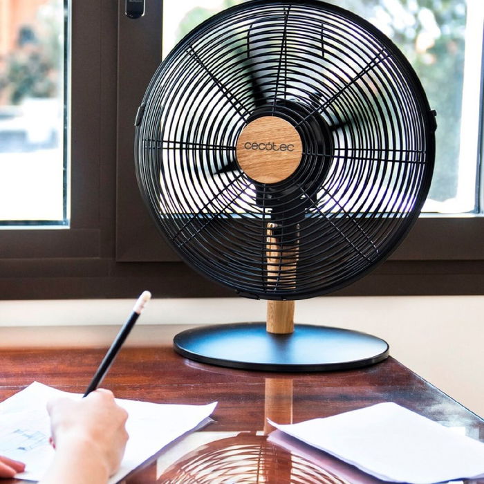 Ventilateur de Bureau Cecotec EnergySilence 600 WoodDesk Noir 40 W Ventilateur de Bureau Cecotec EnergySilence 600 WoodDesk Noir 40 W