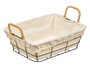 KINVARA Panier rectangulaire en métal et tissu Beige