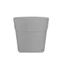 Artevasi Pot de Fleurs Rond CAPRI LARGE - Plastique avec Réserve d'Eau - Diamètre 40 cm, 39.1 x 39.1 x 37 cm - Gris Clair - Pour Intérieur et Extérieur avec Soucoupe Incluse