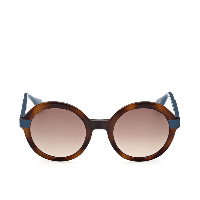 Max & Co Lunettes de soleil MO0052 52F 50 mm Rondes Femme Monture Havana Verres Marron Dégradé