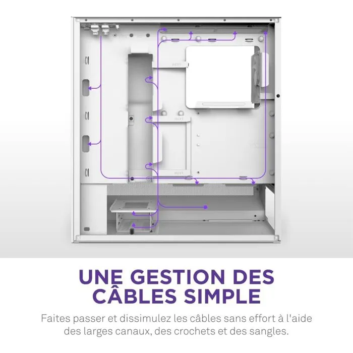 NZXT H5 Flow RGB Boîtier PC Moyen-Tour ATX Blanc avec Ventilateurs RGB, Mesh et Optimisation du Refroidissement (CC-H52FW-R1) NZXT H5 Flow RGB Boîtier PC Moyen-Tour ATX Blanc avec Ventilateurs RGB, Mesh et Optimisation du Refroidissement (CC-H52FW-R1)