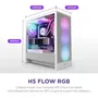 NZXT H5 Flow RGB Boîtier PC Moyen-Tour ATX Blanc avec Ventilateurs RGB, Mesh et Optimisation du Refroidissement (CC-H52FW-R1)