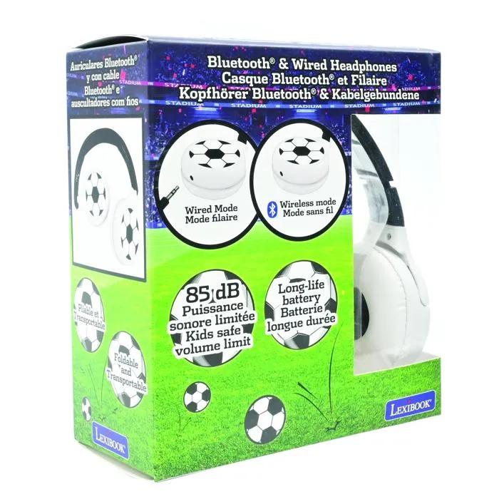 Lexibook M30 Casque 2-en-1 Bluetooth et Filaire avec limitation de son