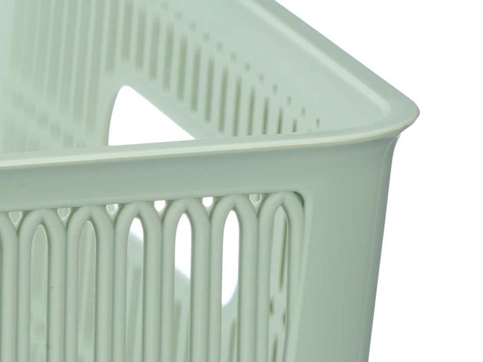 Kipit Boîte de Rangement Extensible 28x12x23 cm Beige Gris Vert Plastique 5,8 L (Set de 24)
