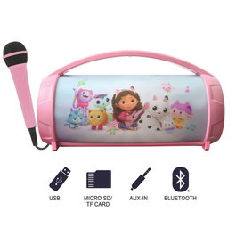 LEXIBOOK Altavoz Bluetooth Luminoso + Microfono La Casa de Muñecas de Gabby