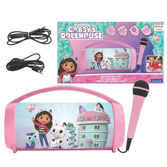 LEXIBOOK Altavoz Bluetooth Luminoso + Microfono La Casa de Muñecas de Gabby LEXIBOOK Altavoz Bluetooth Luminoso + Microfono La Casa de Muñecas de Gabby