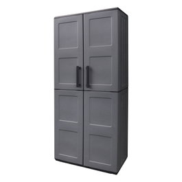 ART PLAST Armoire haute en résine avec porte-balais, 68x37x169 cm, Gris foncé