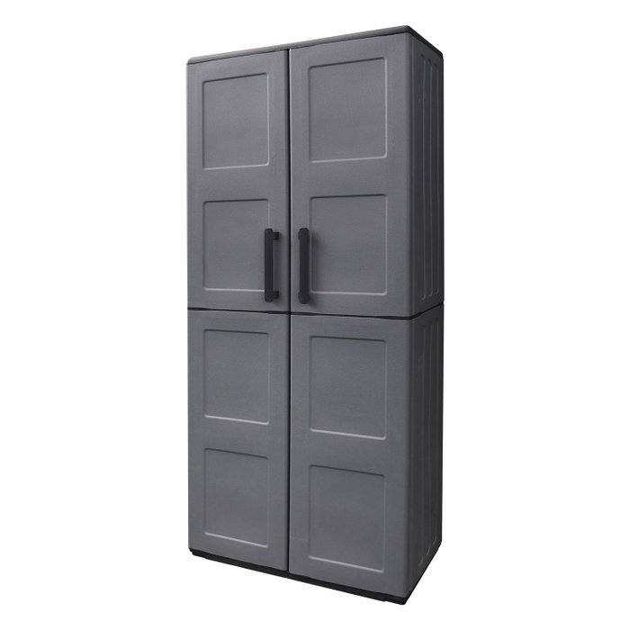 ART PLAST Armoire haute en résine avec porte-balais, 68x37x169 cm, Gris foncé ART PLAST Armoire haute en résine avec porte-balais, 68x37x169 cm, Gris foncé