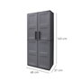 ART PLAST Armoire haute en résine avec porte-balais, 68x37x169 cm, Gris foncé