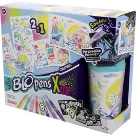 Lansay Blopens Crea'Mug - Set Créatif pour Enfants dès 6 ans - Mug Personnalisable avec 9 Pochoirs pour Dessins Aérographiques