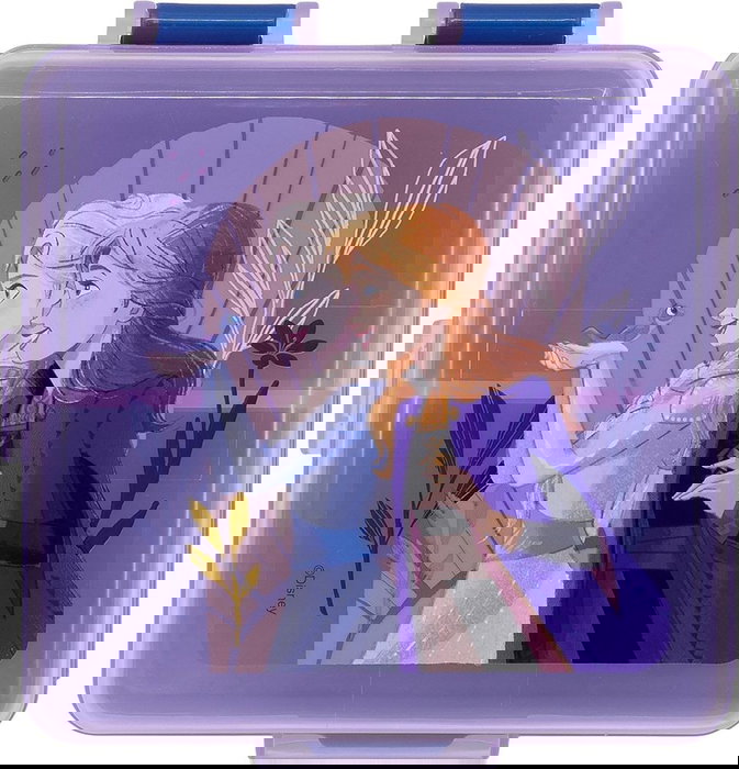 Licensing Sandwichera Cuadrada Multicompartimentos Frozen CZ11273 Boîte à Sandwichs Enfant 3 Ans Plastique Recyclable Sans BPA 14,1x13,5x6 cm