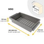 Emuca Kit panier métallique et rack ajustable Quartz pour armoires, glissières extension totale et à fermeture douce, Module 90cm, Finition Titane