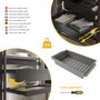 Emuca Kit panier métallique et rack ajustable Quartz pour armoires, glissières extension totale et à fermeture douce, Module 90cm, Finition Titane