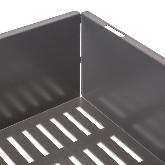 Emuca Kit panier métallique et rack ajustable Quartz pour armoires, glissières extension totale et à fermeture douce, Module 90cm, Finition Titane