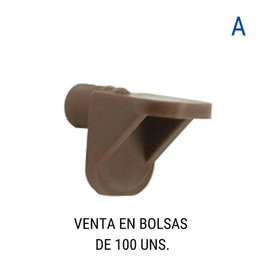 HERRAJES ALK Taco d'insertion marron 6 mm x 16 mm, sac de 100 unités