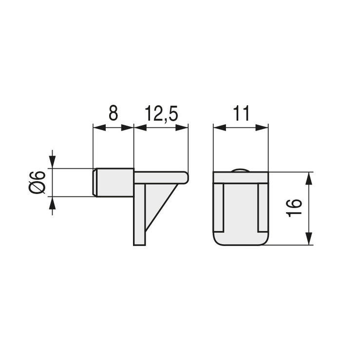 HERRAJES ALK Pivote Estante Tunez Marron (100U) - Support mural rotatif en bois