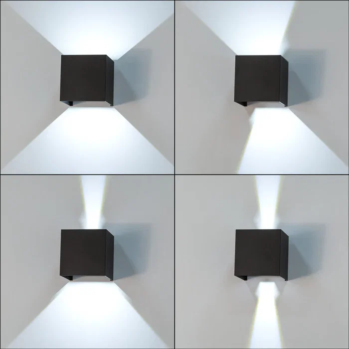 Aplique LED Extérieur 2x5W 1000 Lm IP65 Noir 4000K Aluminium