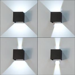 Aplique LED d'extérieur 2x5W IP65 Noir 4000K