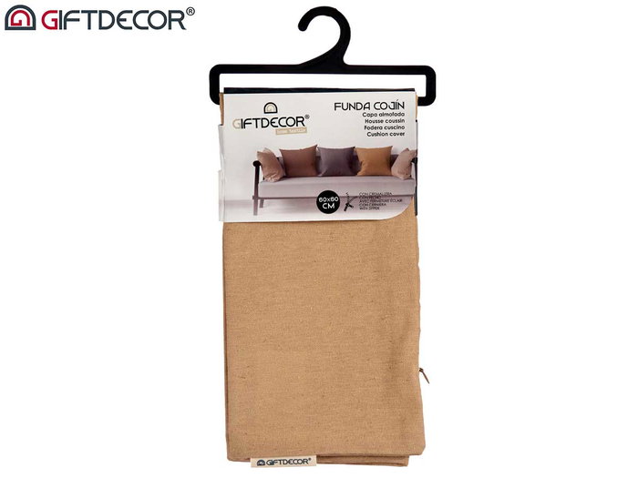 Giftdecor Housse de Coussin avec Fermeture Éclair 60x60 cm Beige – 65% Polyester 35% Coton (Set de 24) Giftdecor Housse de Coussin avec Fermeture Éclair 60x60 cm Beige – 65% Polyester 35% Coton (Set de 24)